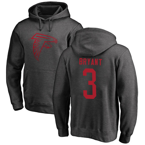 Atlanta Falcons Men Ash Matt Bryant One Color NFL Football #3 Pullover Hoodie Sweatshirts